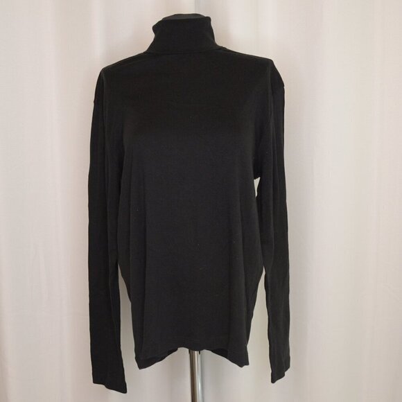 Kotn Black Cotton Turtleneck Sz M - Picture 2 of 6
